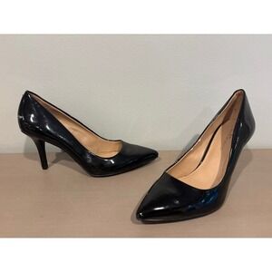 BCBGeneration Womens Black Patent Pointed Toe Stiletto Pumps Heels Size 6.5M